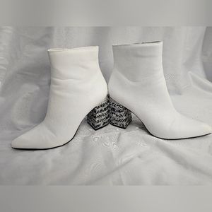 White Ankle Betsy Johnson Boots. Size 7